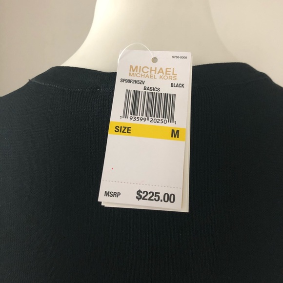 Michael Kors Black Embellished Paillette Knit Stretch Dress Size M New w/Tag - Picture 10 of 11